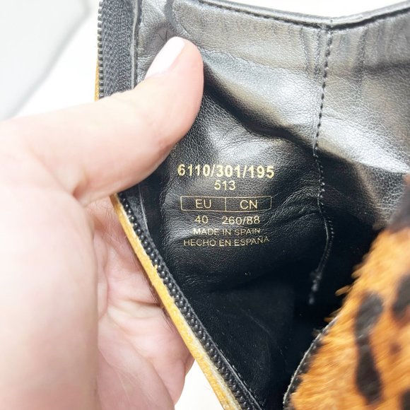 Zara Basic leopard hair boots womens size 9 - Picture 5 of 6